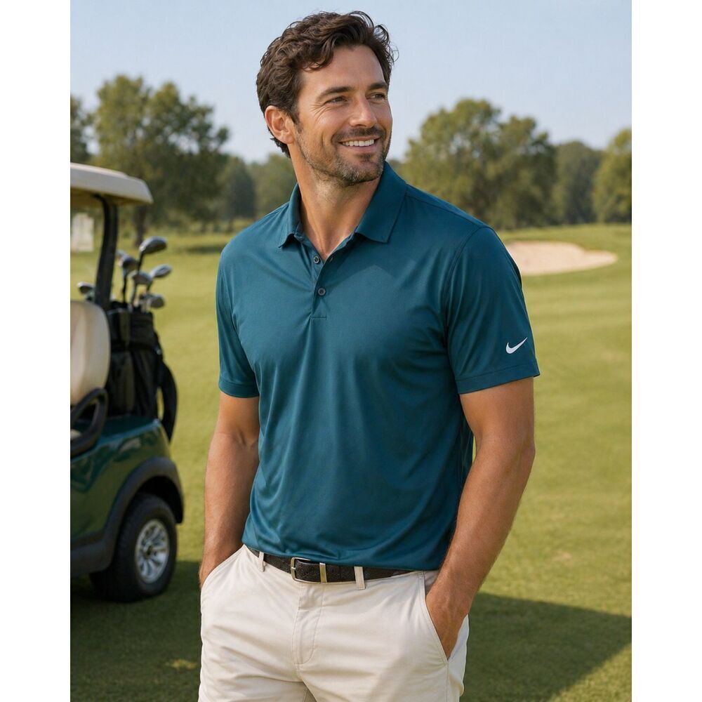 Nike Golf Tour Performance Polo Shirt Men's M Dri Fit Green Short Sleeve